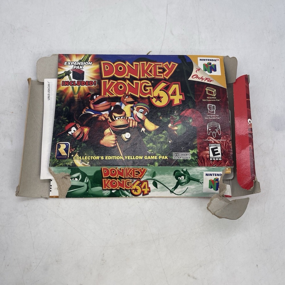 Donkey Kong 64 Box & Manual Only, No Game, Authentic, Box Damaged